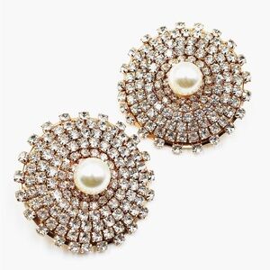 Elegant Gold and Silver Pearl Earrings
